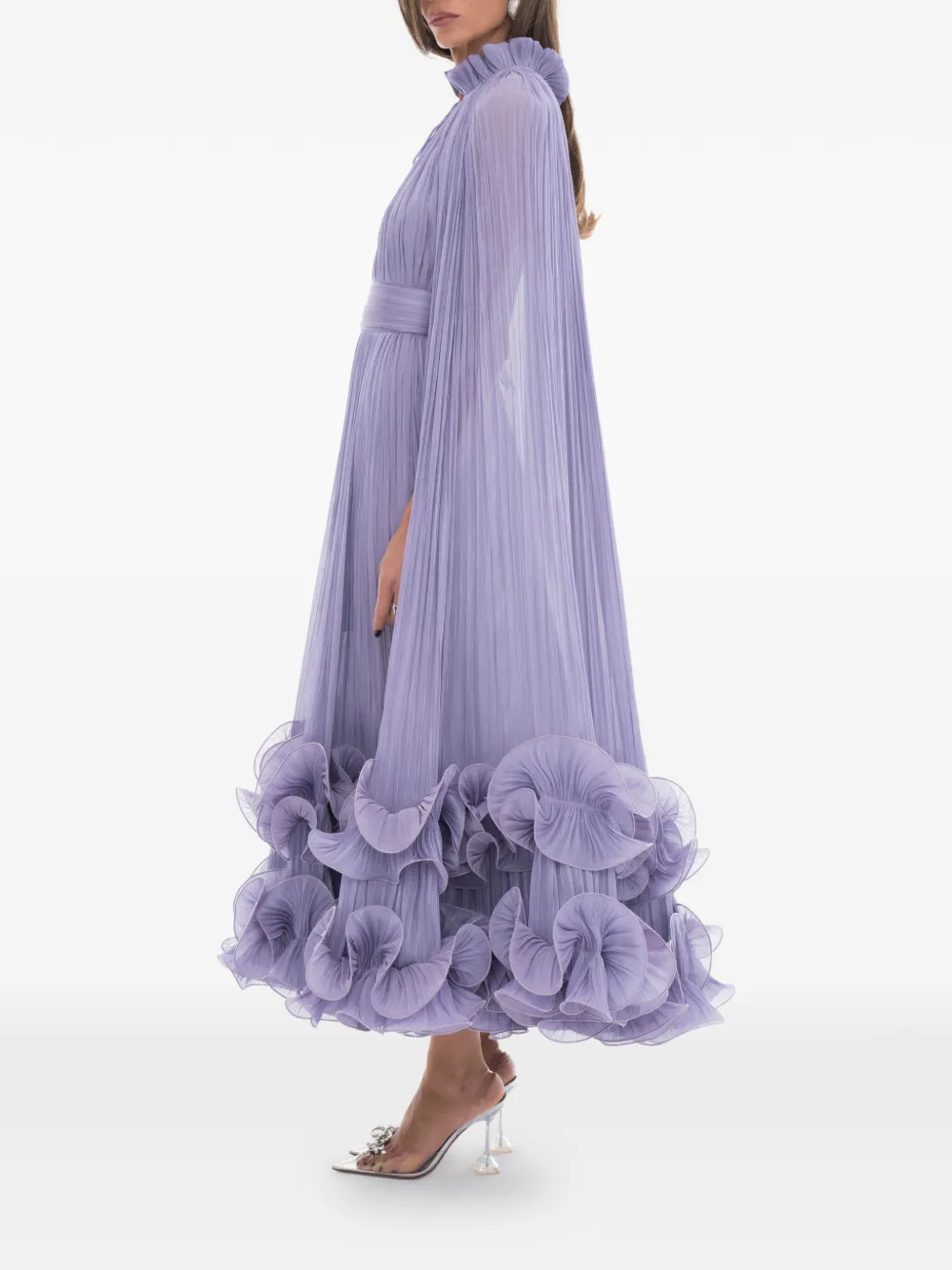 Ana Radu Maxi-jurk met cape Paars
