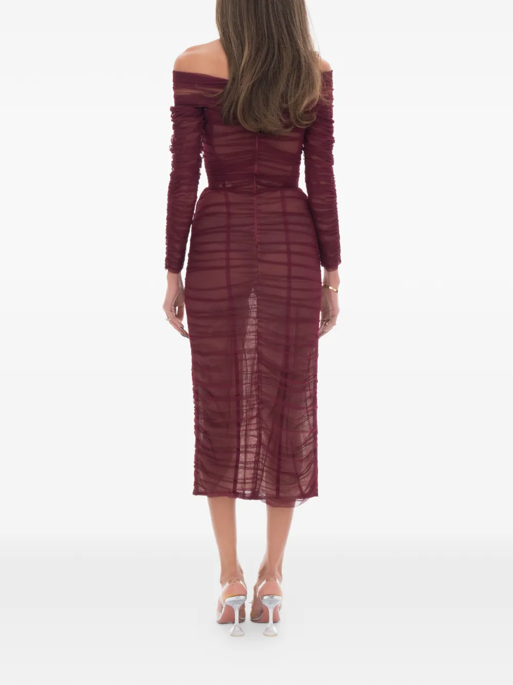 Ana Radu Off-shoulder mini-jurk Rood