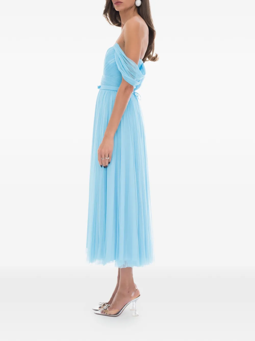  Ana Radu Off-shoulder Tulle Dress - Blue 