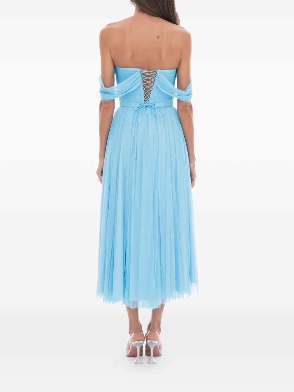 Ana Radu Jurk met tulen detail Blauw