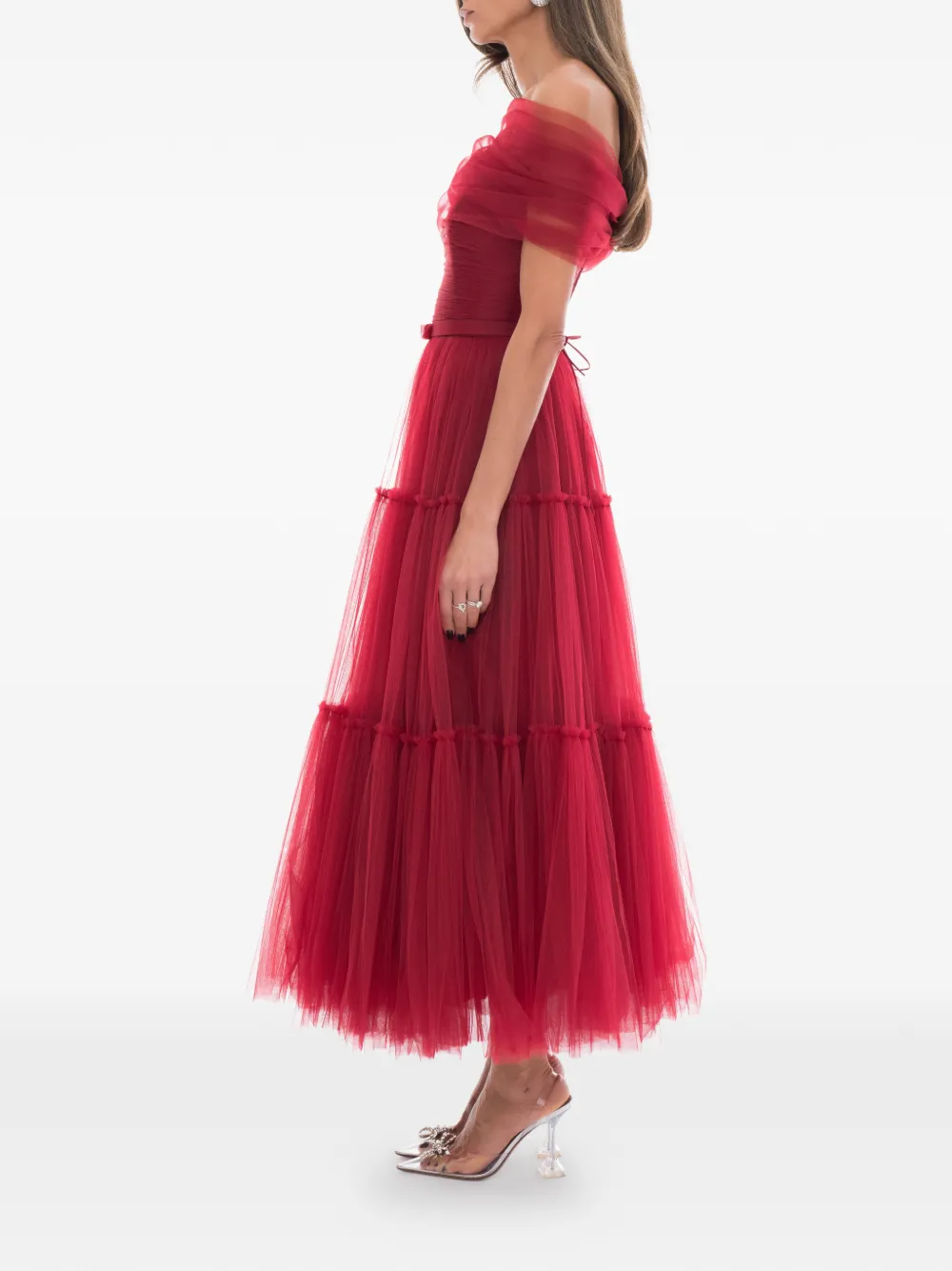 Ana Radu Jurk met tulen detail Rood