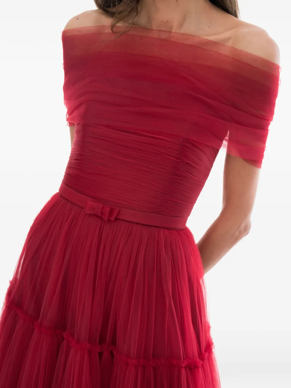 Ana Radu Jurk met tulen detail Rood