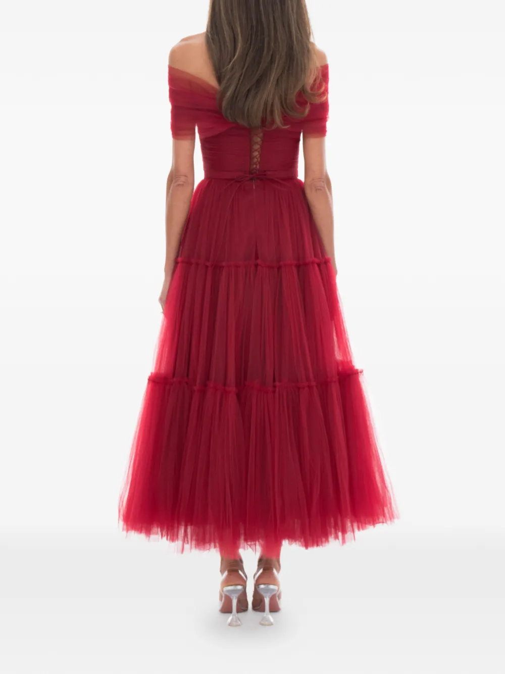 Ana Radu Jurk met tulen detail Rood