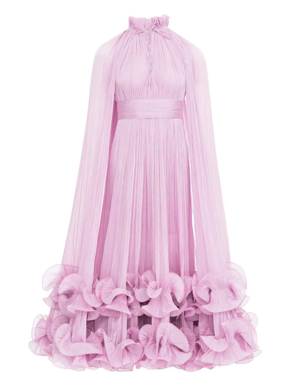 Ana Radu pleated cape dress - Rosa