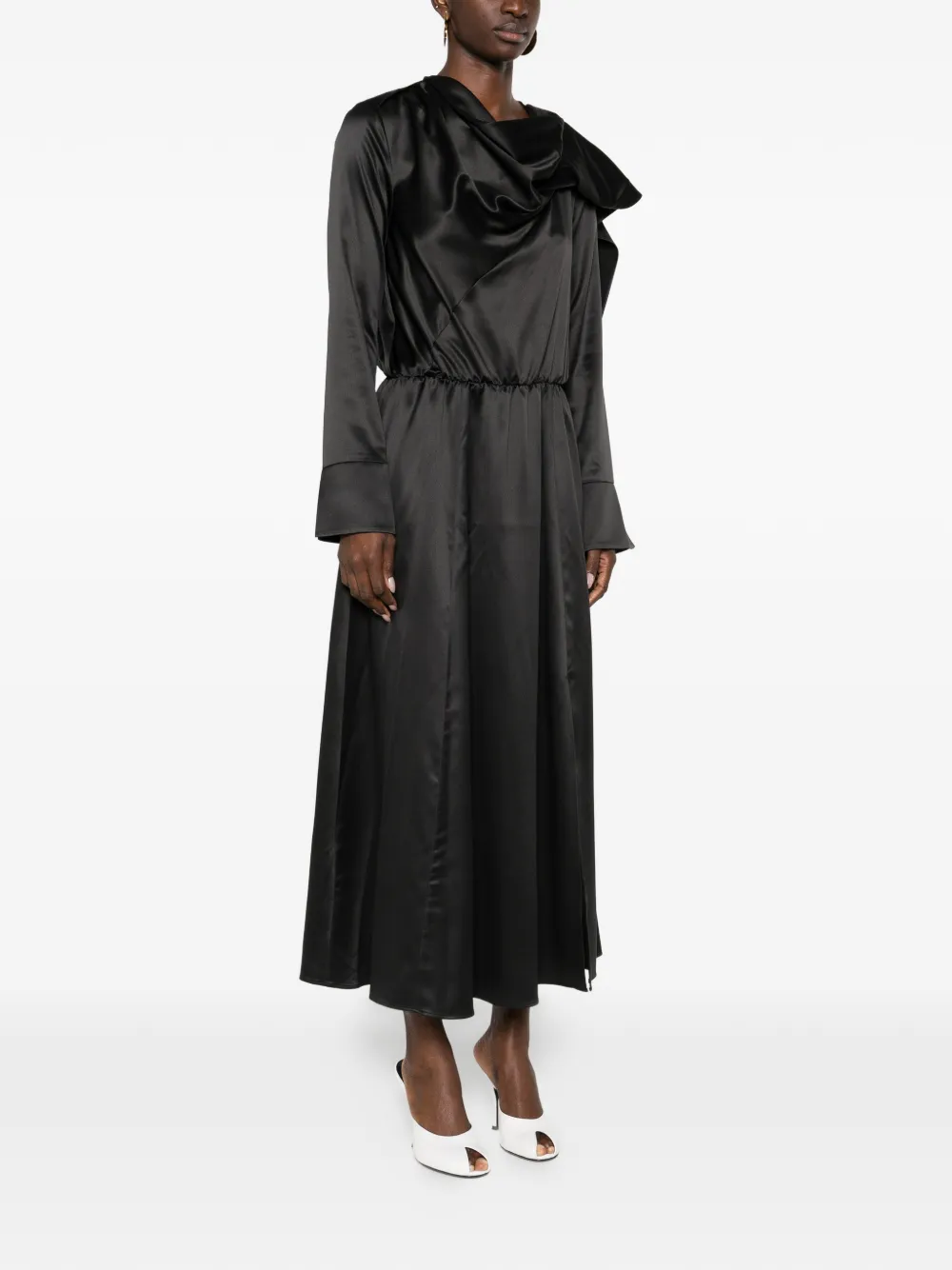 PINKO Maite jurk met col en split Zwart