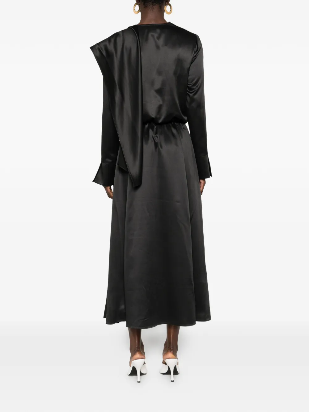 PINKO Maite jurk met col en split Zwart