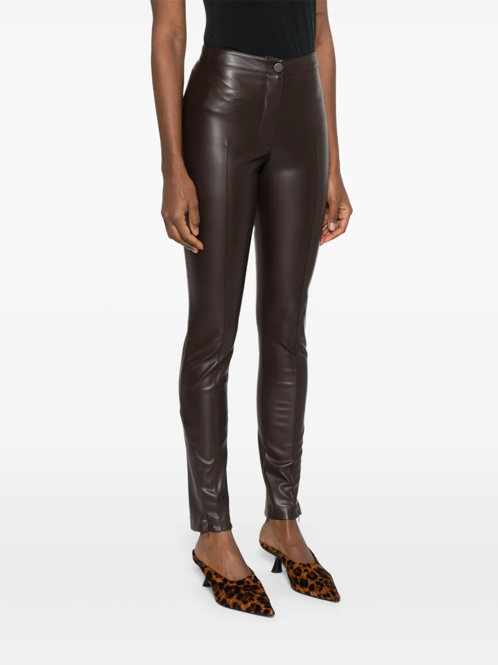  Pinko Pantaloni New Patitz Con Zip - Marrone 