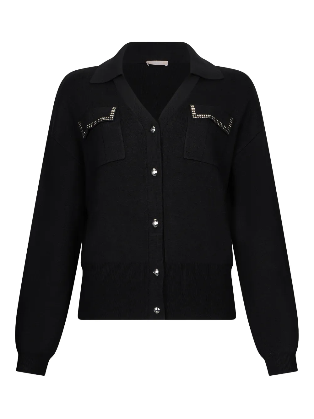 LIU JO appliqued-pocket cardigan - Nero