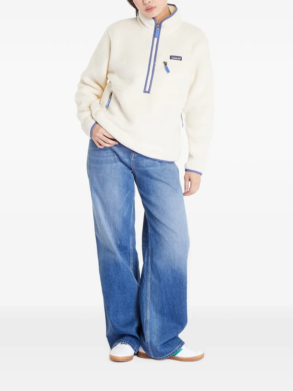 Patagonia Retro Pile Marsupial sweater met halve rits Beige