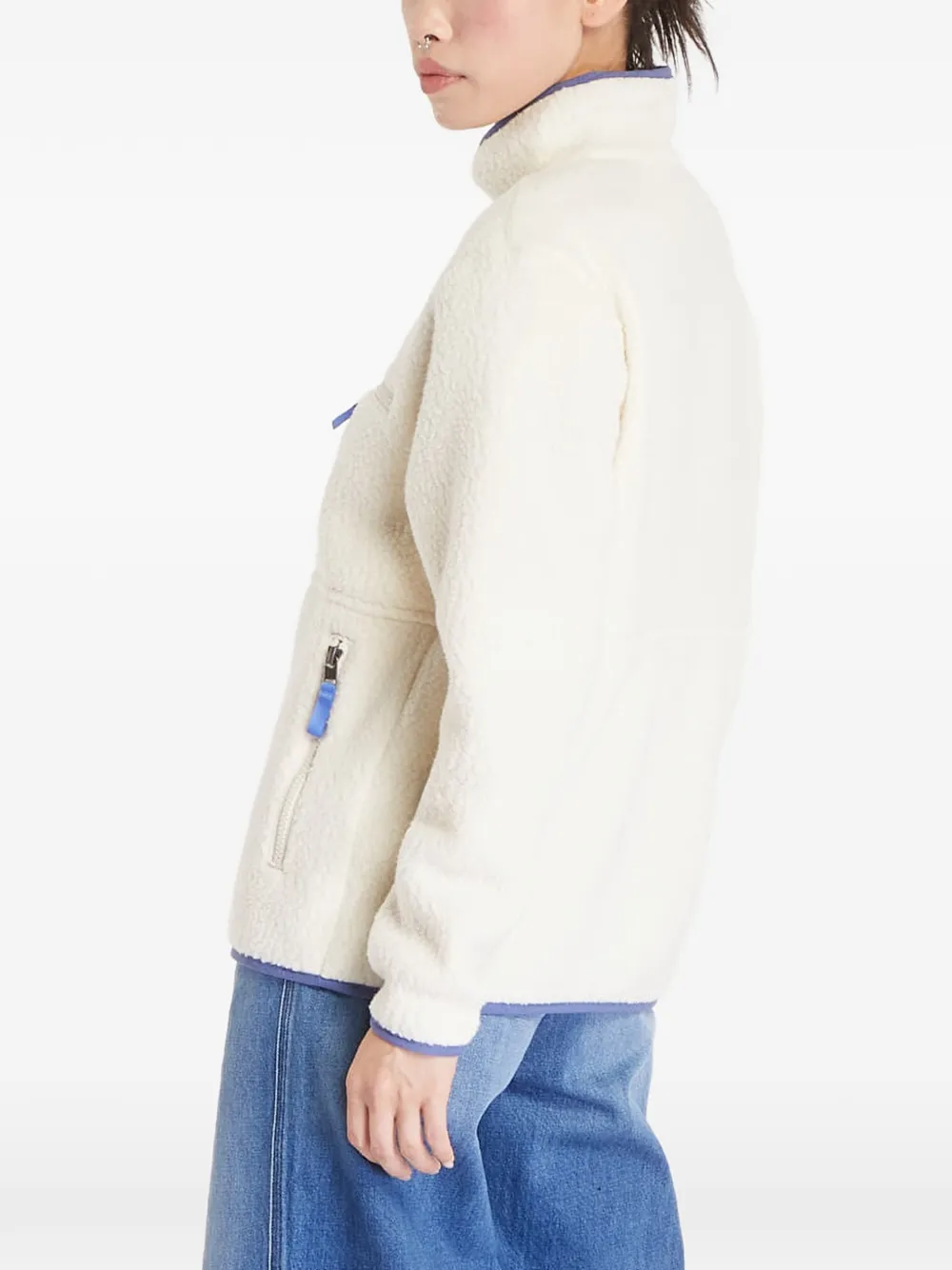 Patagonia Retro Pile Marsupial sweater met halve rits Beige