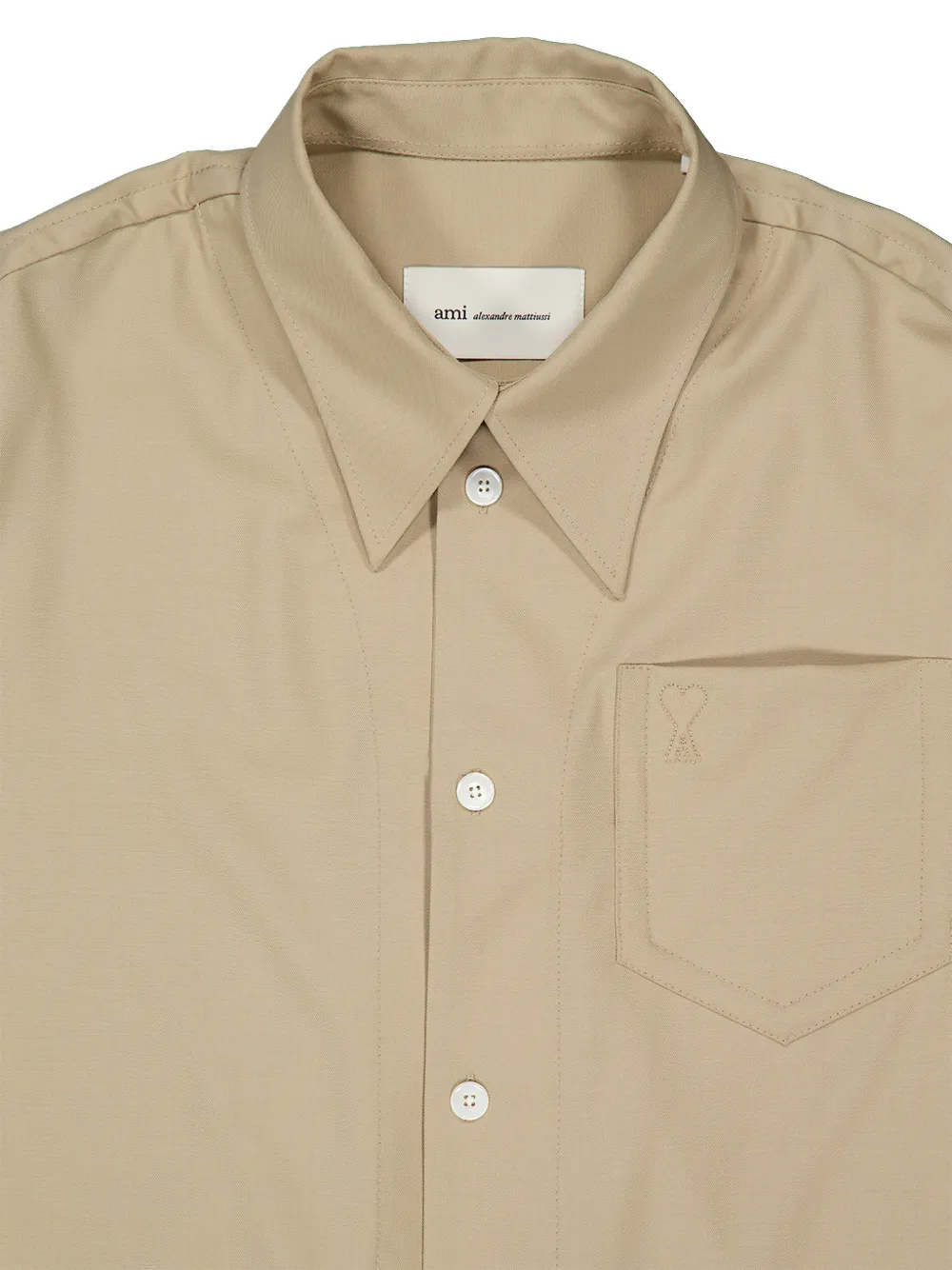 AMI Paris Overhemd met kraag Beige