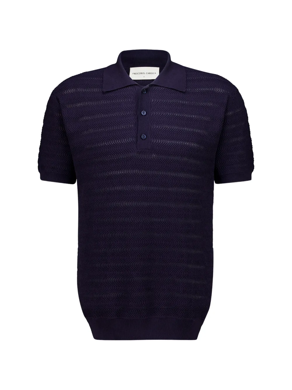 Frescobol Carioca Vidal chevron-knit polo shirt - Blau