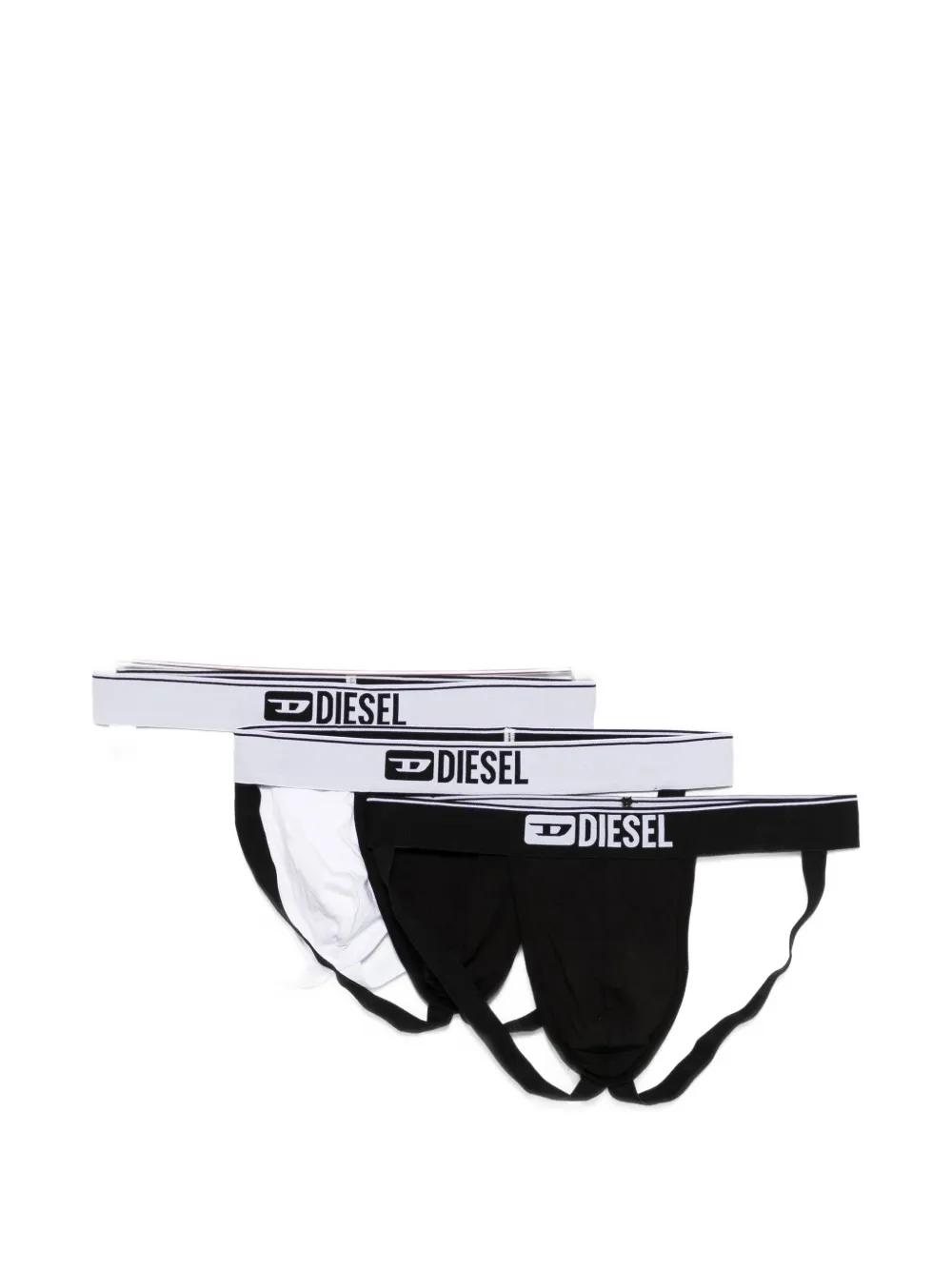 Diesel logo-waistband briefs (pack of three) - Bianco