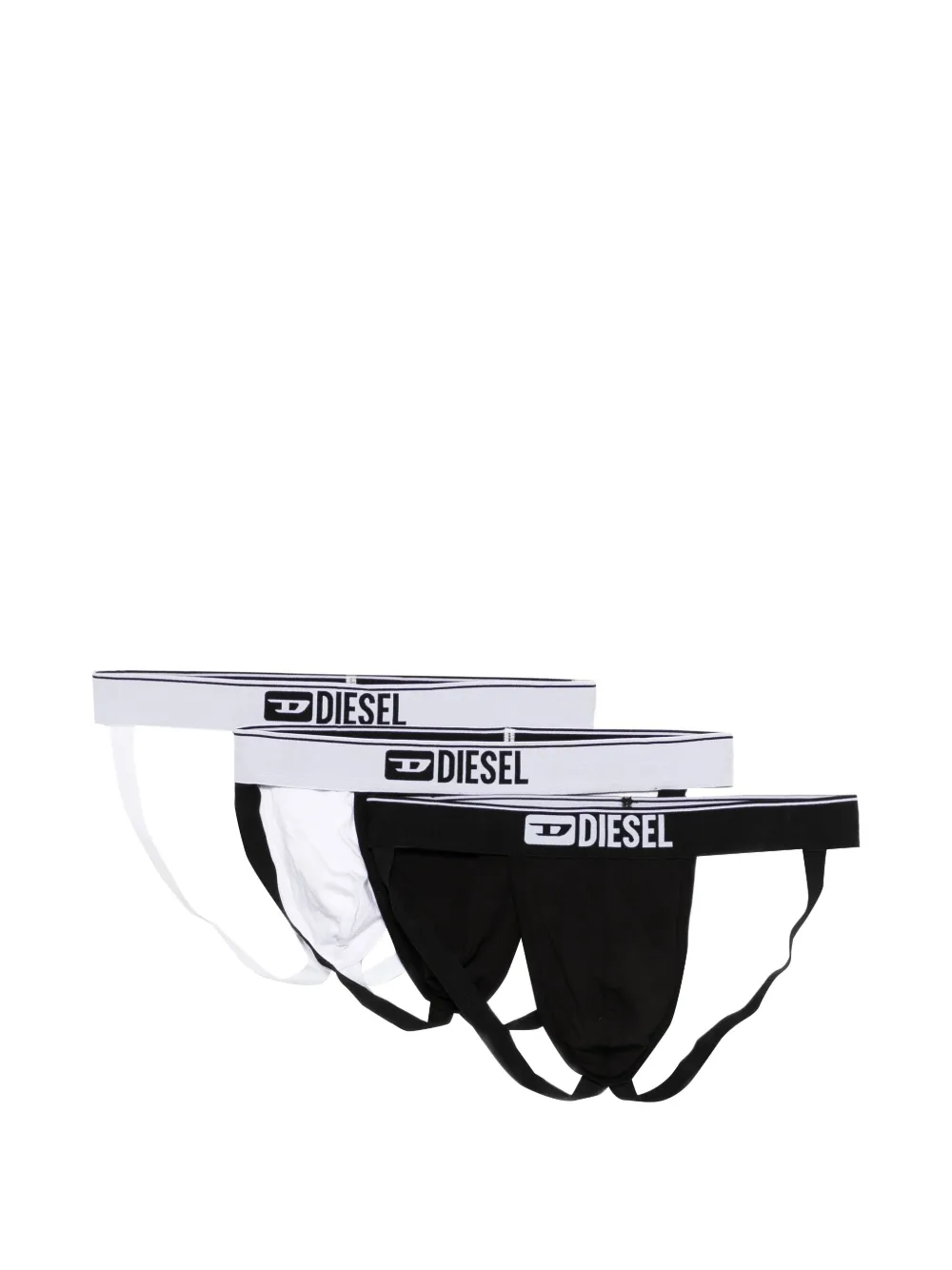 Diesel logo-waistband briefs (pack of three) - Bianco