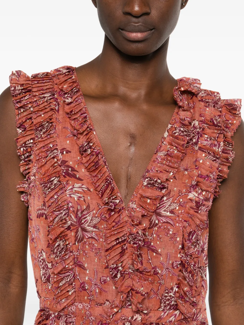Aida Ruffled Floral Gown