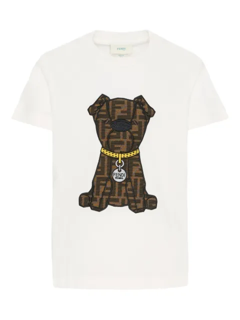 Fendi Kids playera con motivo gráfico de perro