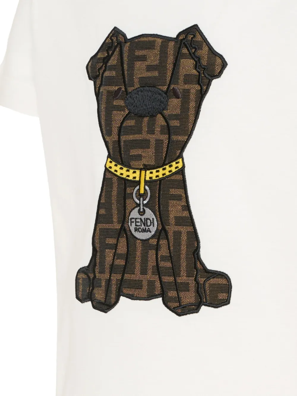 Fendi Kids T-shirt met hondenprint Wit