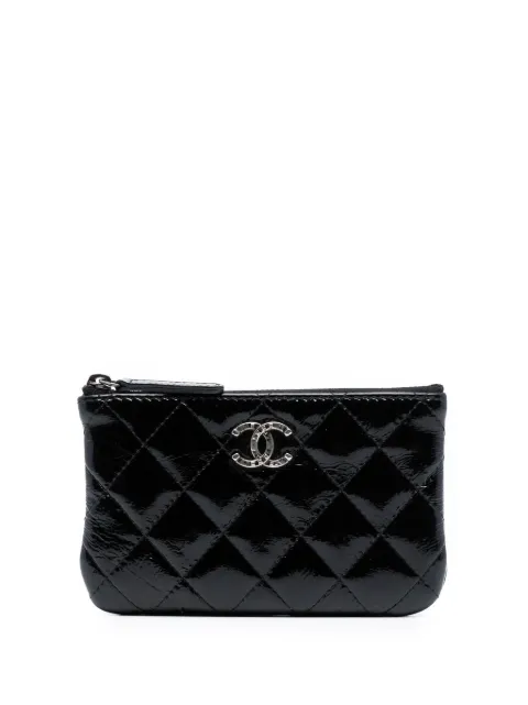 CHANEL Pre-Owned 2014 CC Quilted Patent pouch