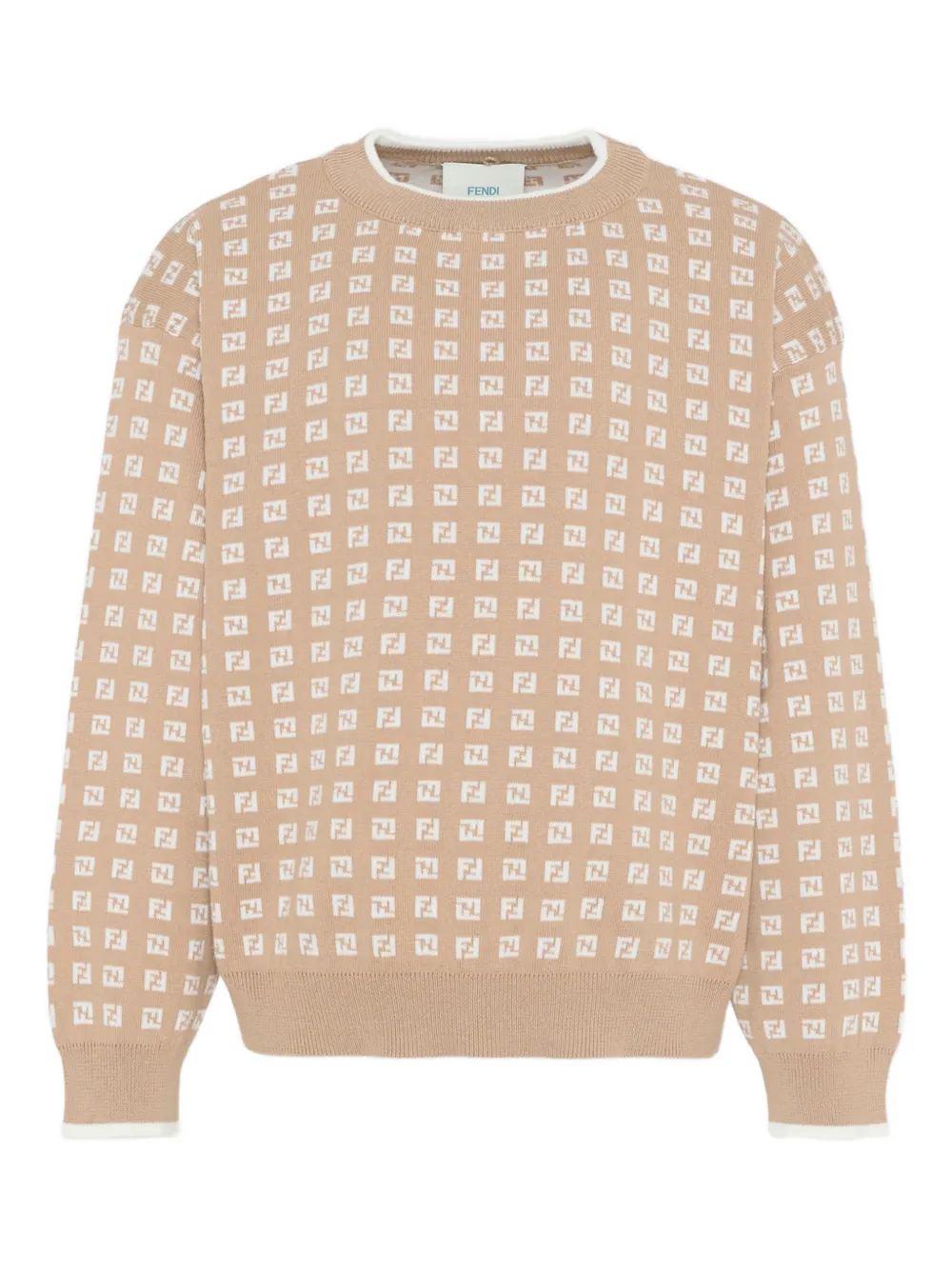 Fendi Kids logo-pattern sweater - Marrone