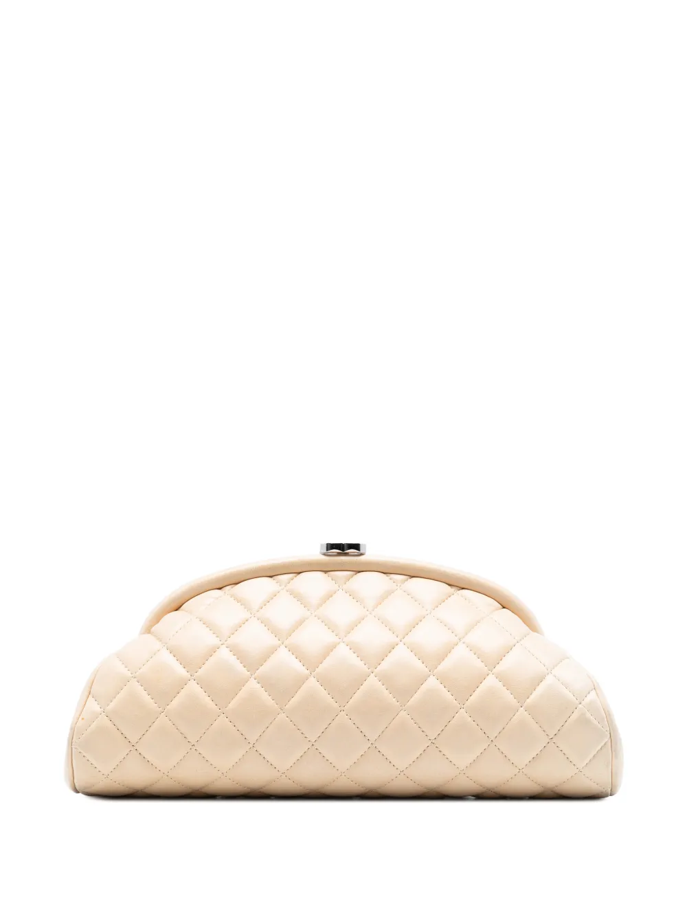 CHANEL Pre-Owned Clutch Timeless Kisslock in pelle di agnello trapuntata 2010-2011 - Marrone
