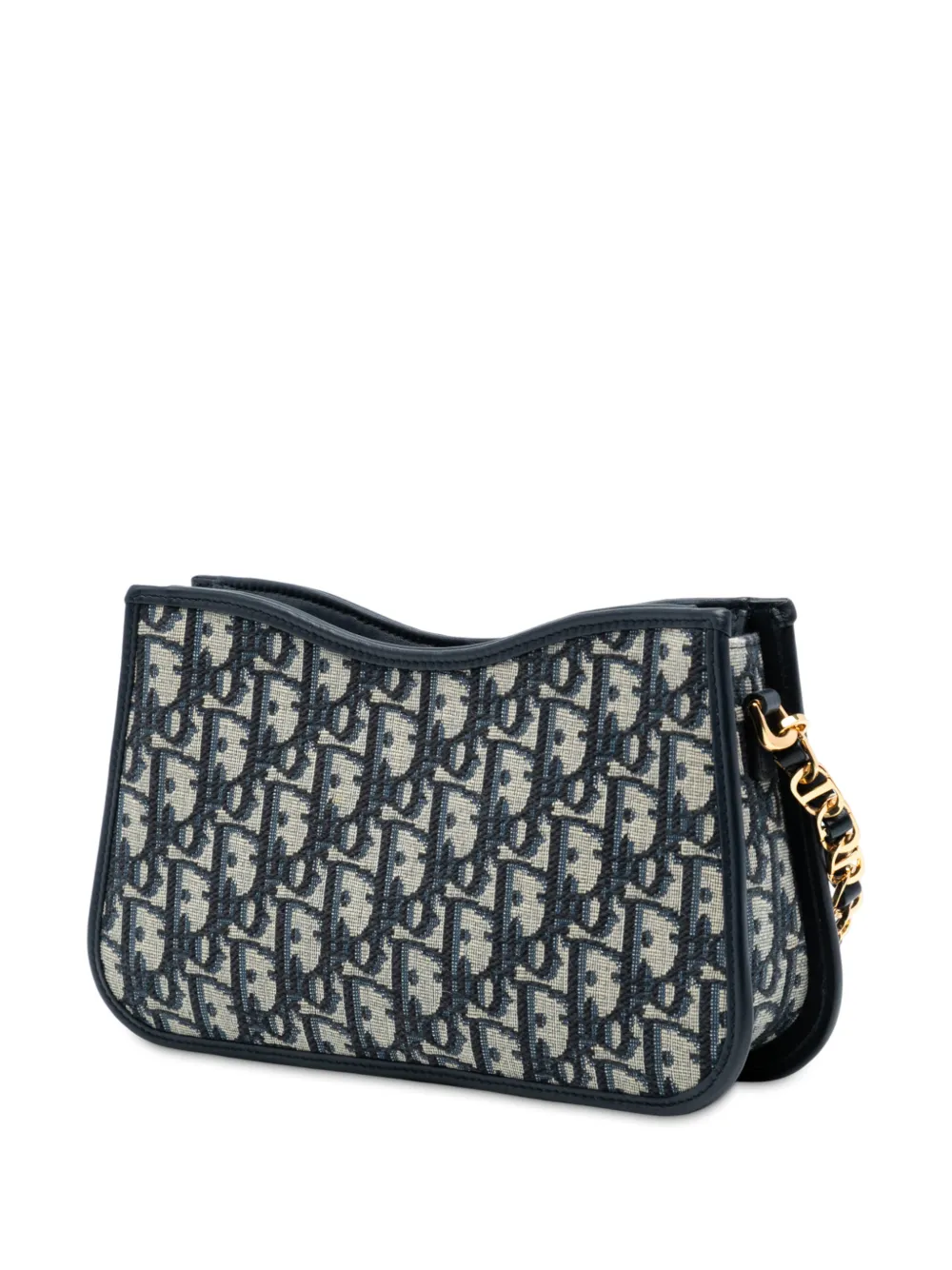 Dior クリスチャンディオール CD スコート CD Icon Zipped Pouch with Strap Black Grained Calfskin | DIOR