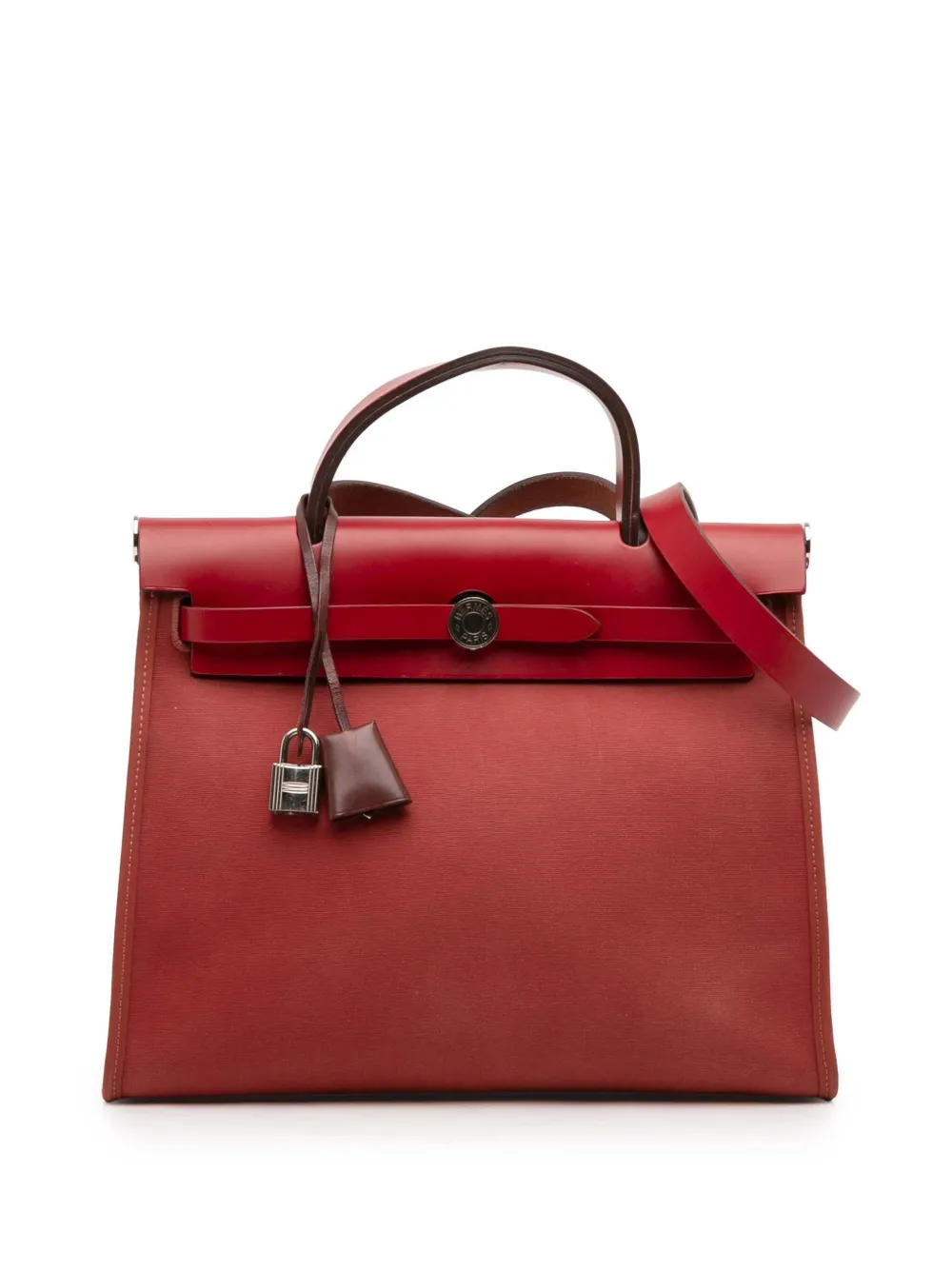Hermès Pre-Owned Borsa a tracolla Herbag Retourne Verso 31 in tela con zip 2020 | rosso | Image 1