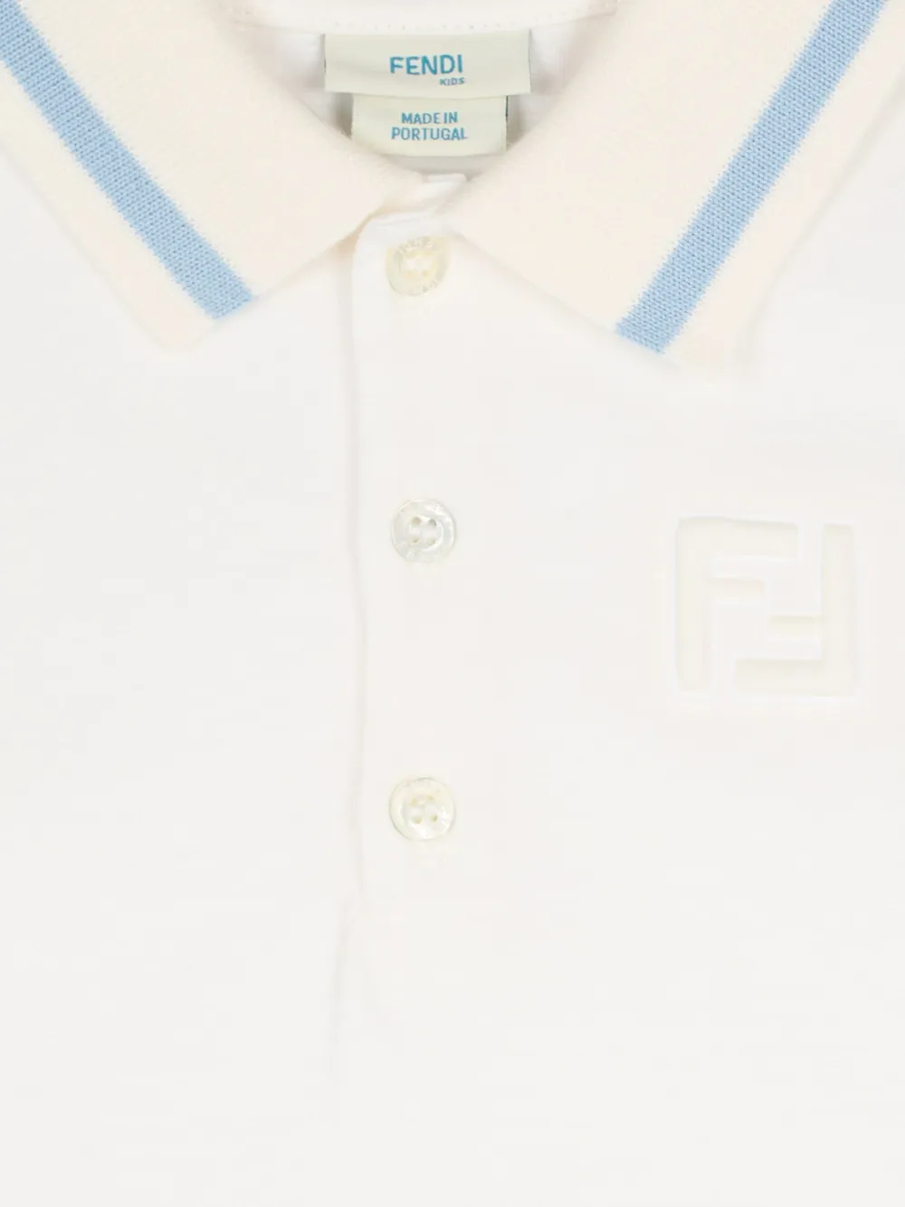 Fendi Kids Poloshirt met korte mouwen en logo Wit