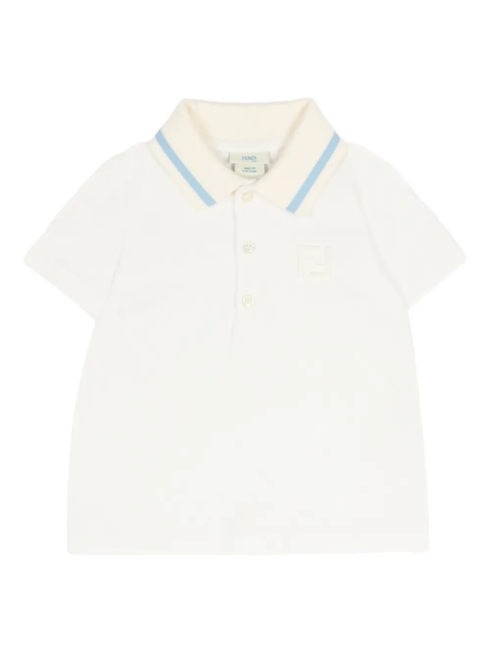 Fendi Kids short-sleeve logo polo shirt - Bianco