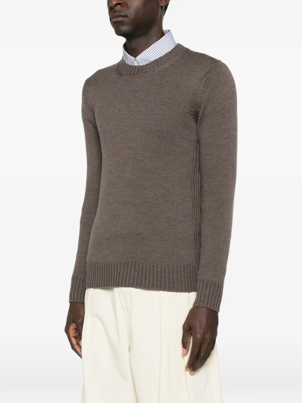  Kangra Ribbed Crew-neck Sweater - Brown 