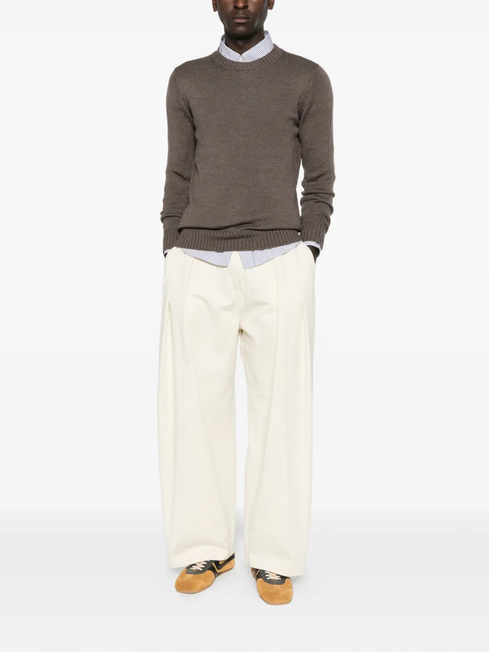 Kangra ribbed crew-neck sweater - Bruin