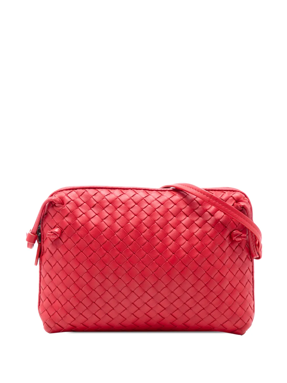 Bottega Veneta Pre-Owned Borsa a tracolla con design Intrecciato Nodini in nappa 2012-2025 - Rosso