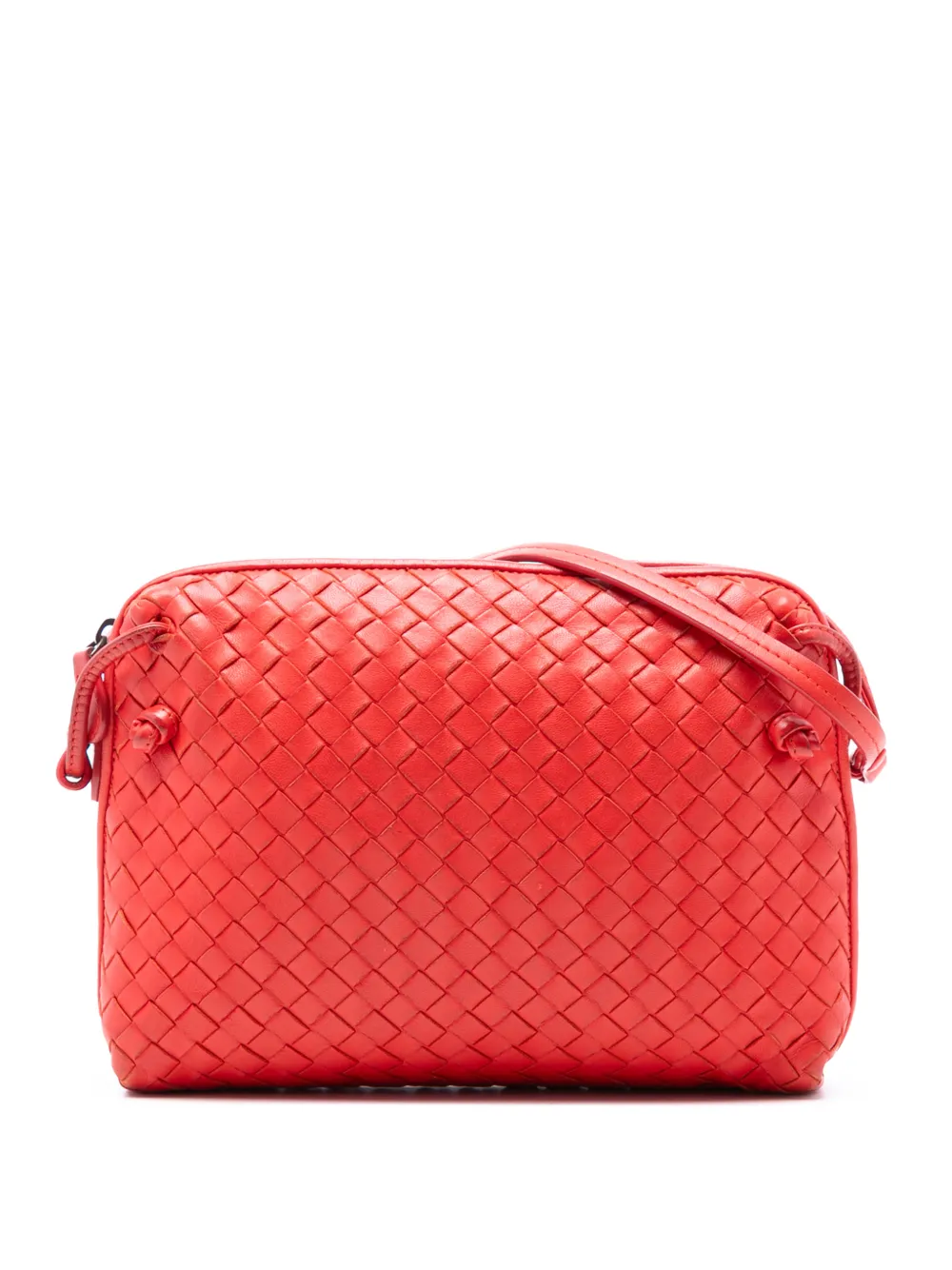 Bottega Veneta Pre-Owned Borsa a tracolla con design Intrecciato Nodini in nappa 2012-2025 - Rosso