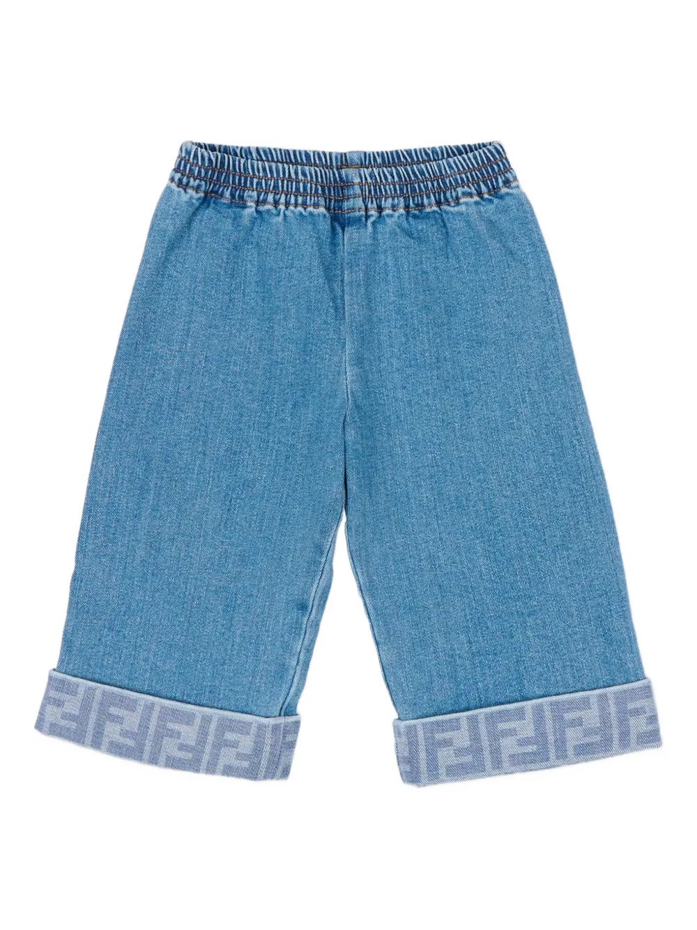 Fendi Kids elasticated cuffed trousers - Blu