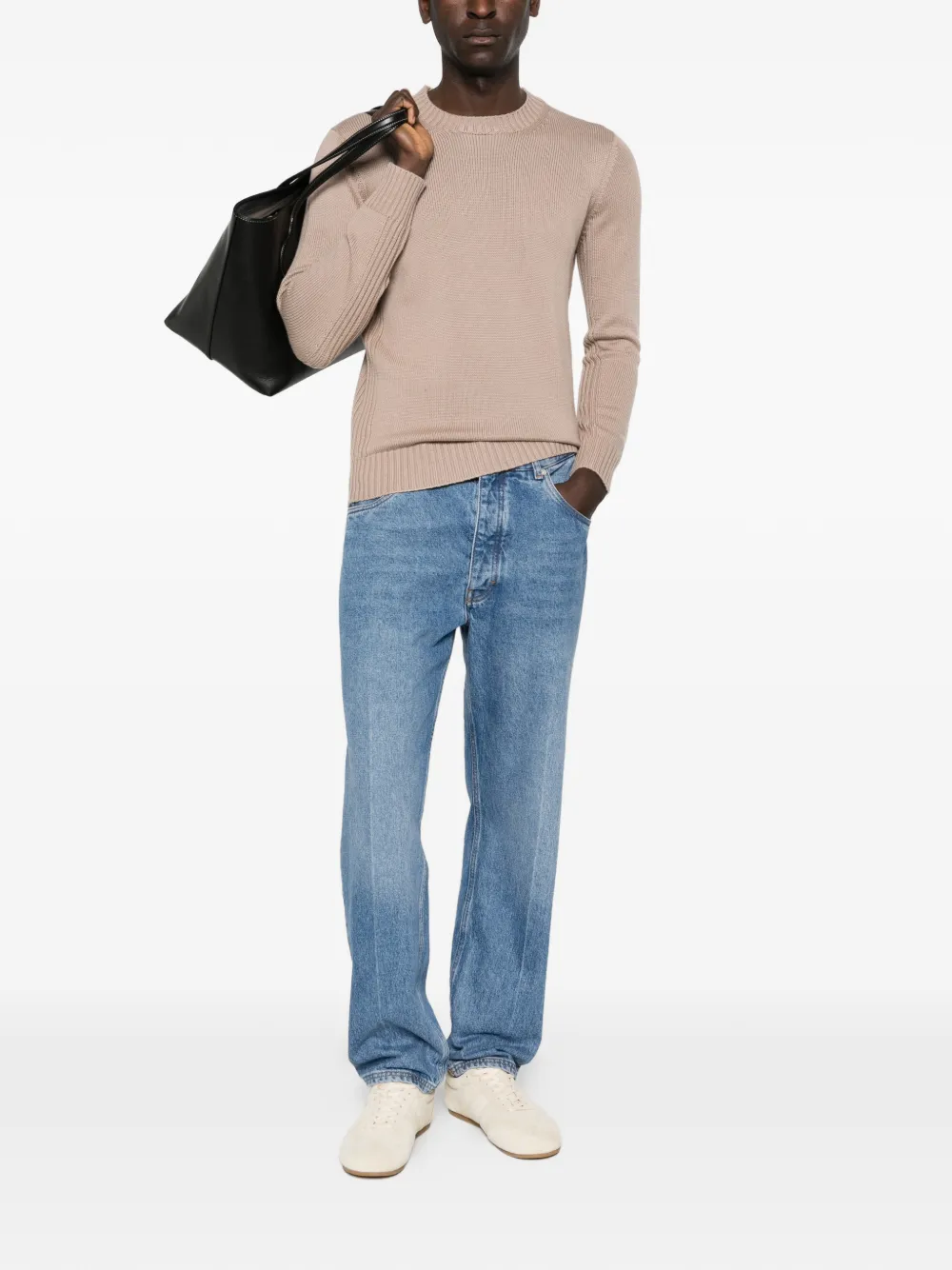 Kangra ribbed-trim crew-neck sweater - Bruin