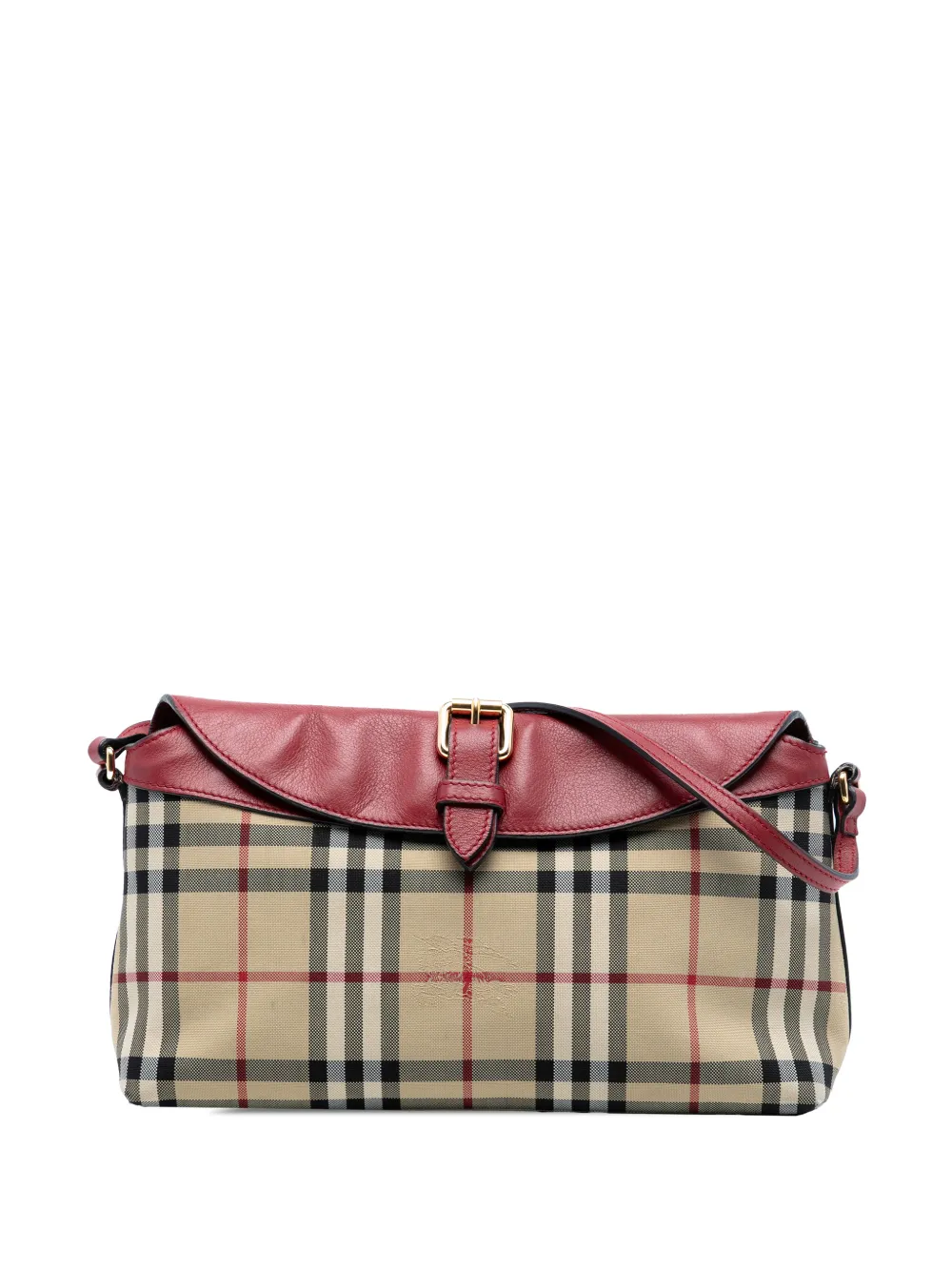 Burberry Pre-Owned Borsa a tracolla Leah in tela con motivo Haymarket Check 2000-2017 - Marrone