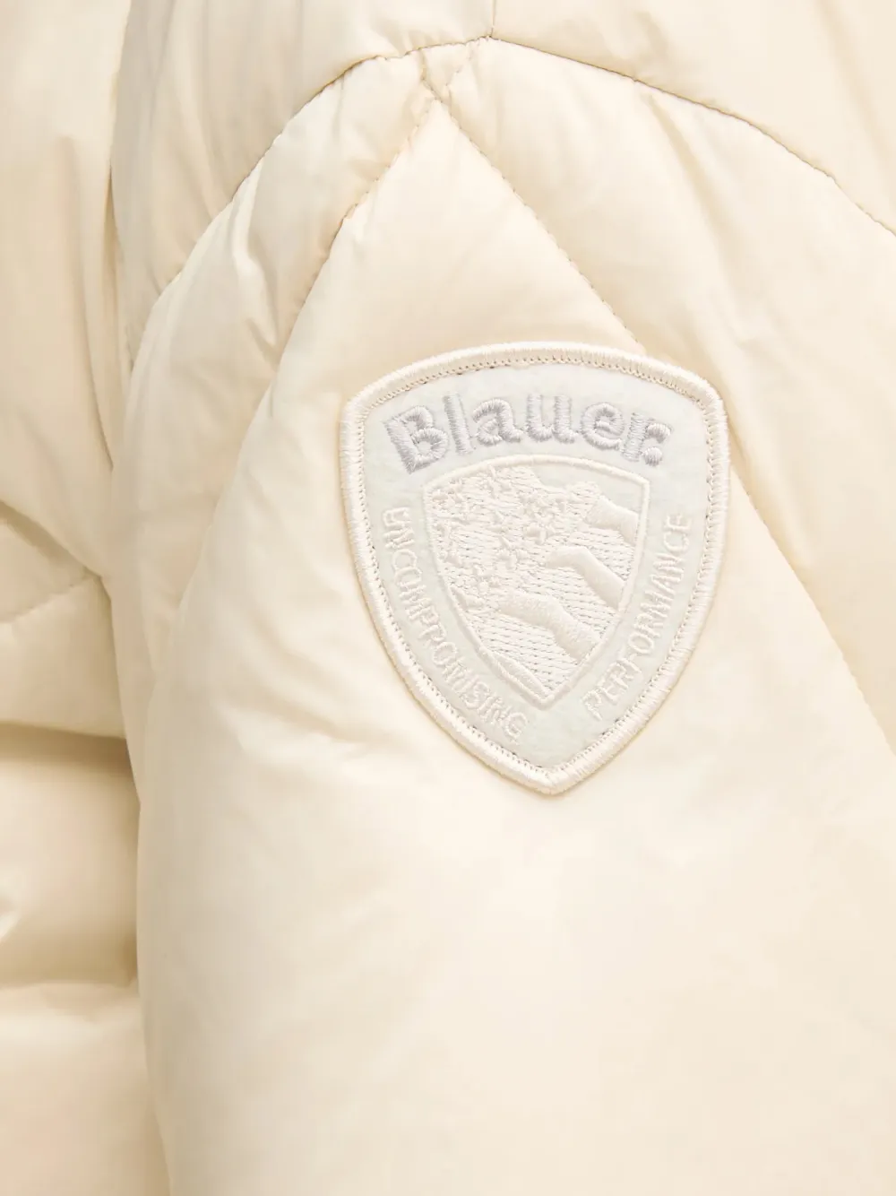 Blauer Gevoerd jack met capuchon Beige