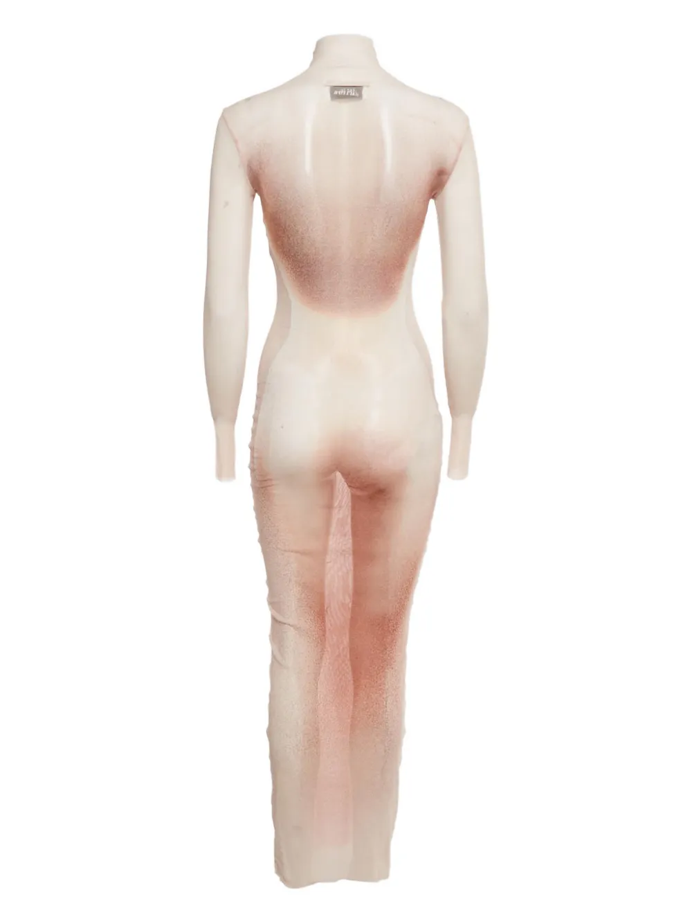 Jean Paul Gaultier Pre-Owned graphic-print long-sleeve dress - Beige