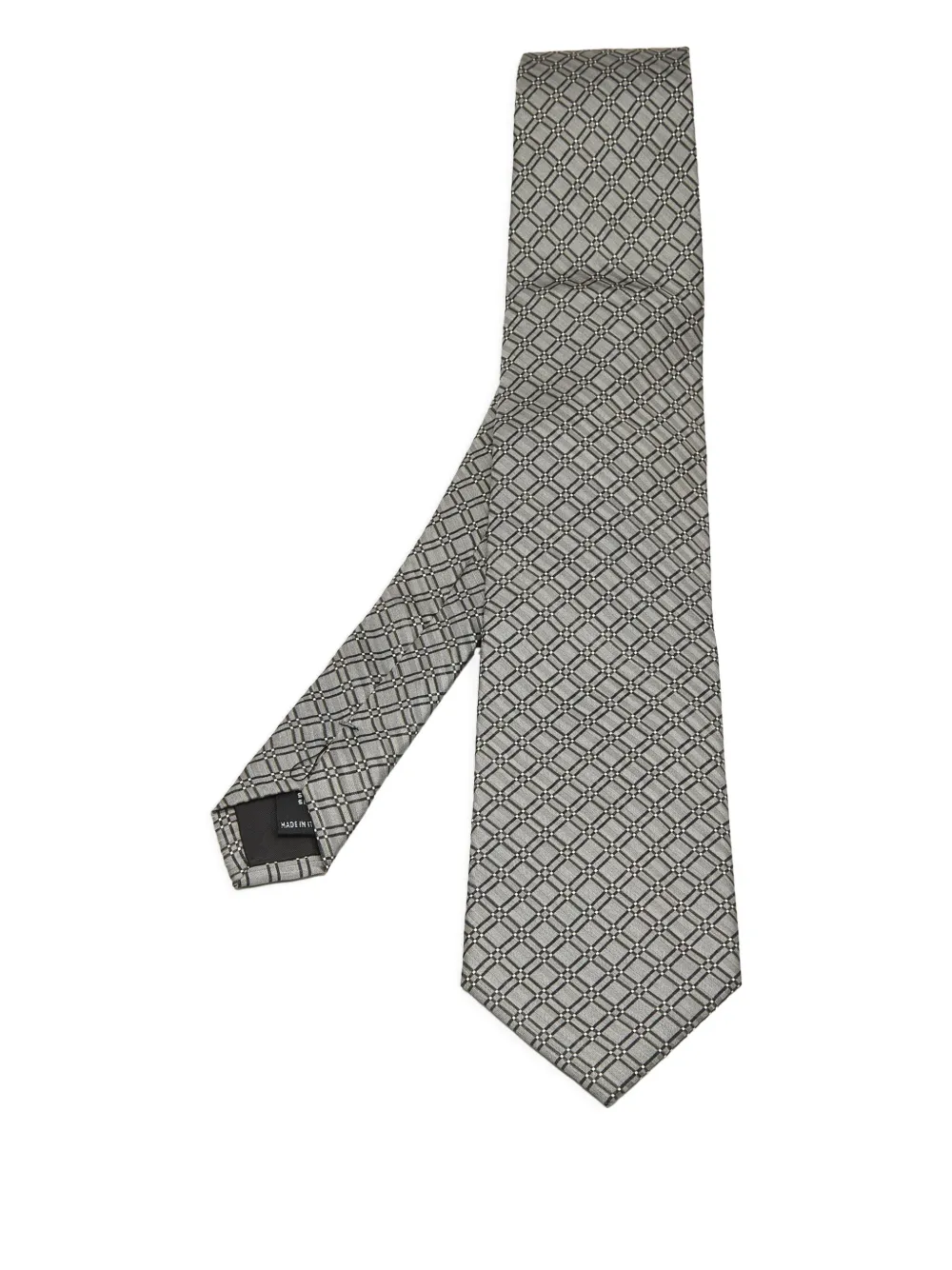 S.T. Dupont geometric-pattern tie | Grey | Image 1