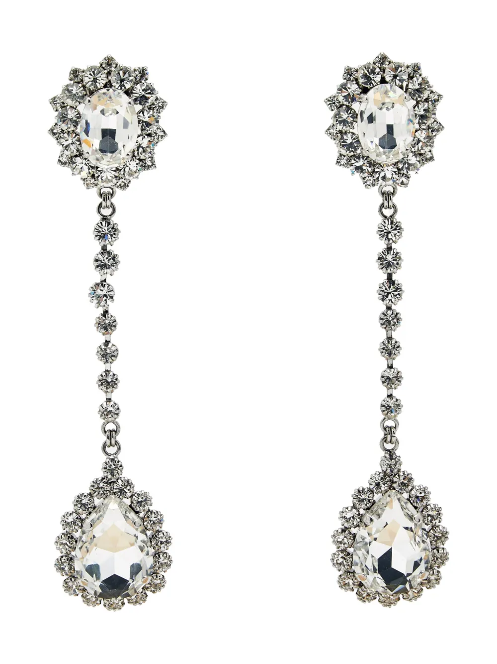 Alessandra Rich crystal drop earrings - Argento