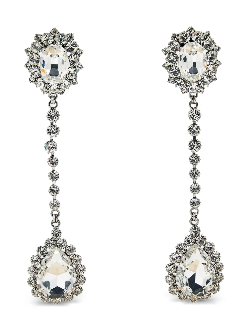 Alessandra Rich crystal drop earrings - Argento