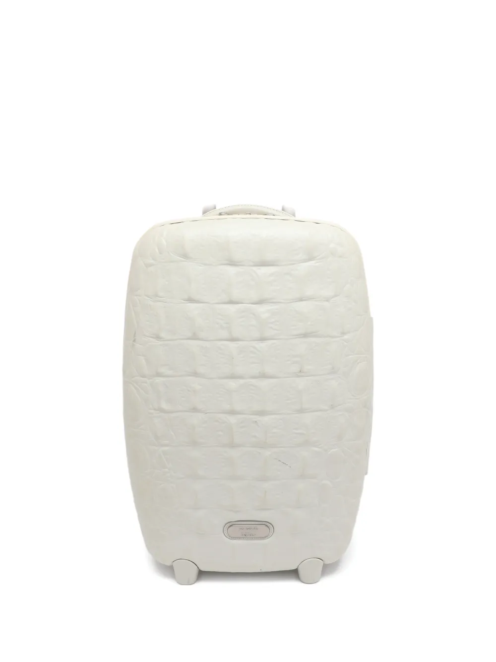 Alexander McQueen Pre-Owned x Samsonite crocodile-embossed luggage bag - Bianco