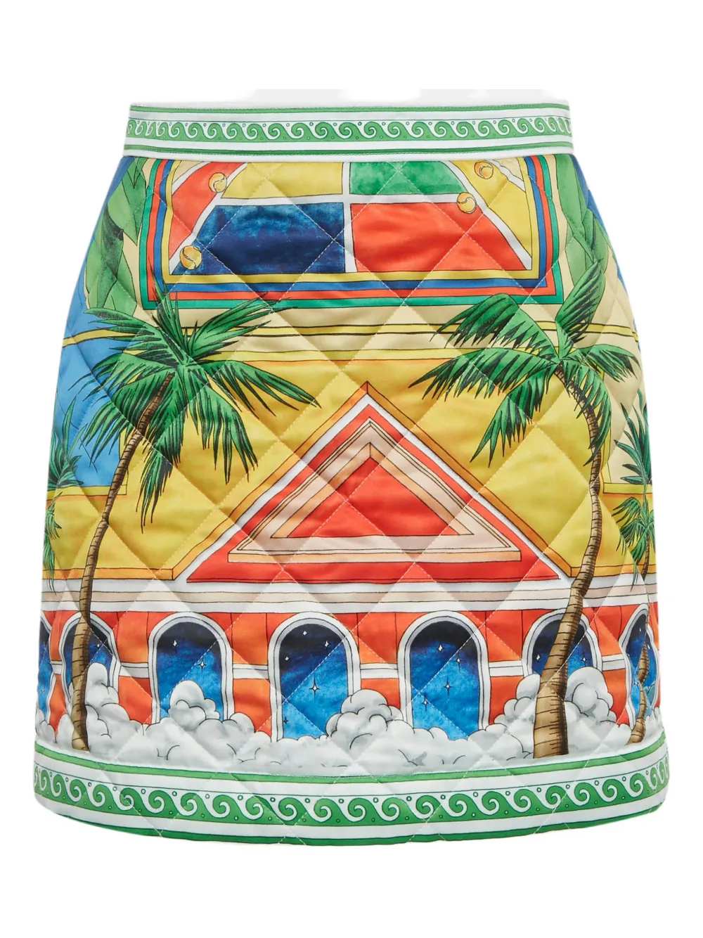 Casablanca quilted printed mini skirt - Giallo