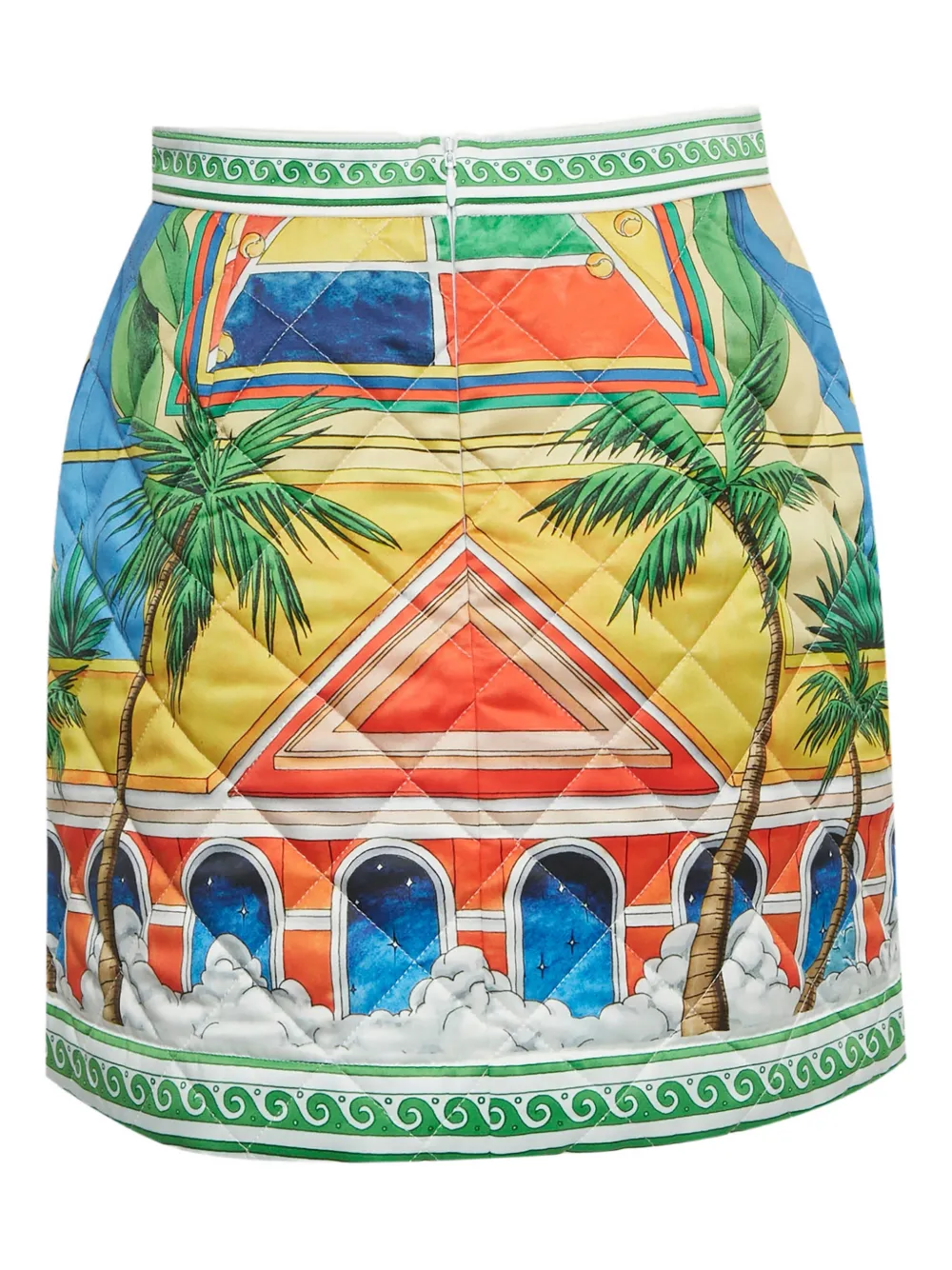 Casablanca quilted printed mini skirt - Geel