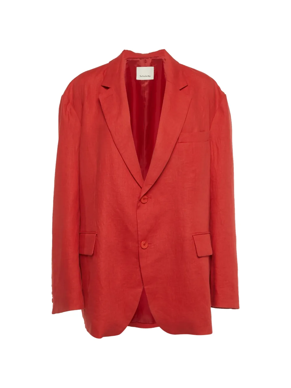 The Frankie Shop Single-breasted linen jacket - Rosso