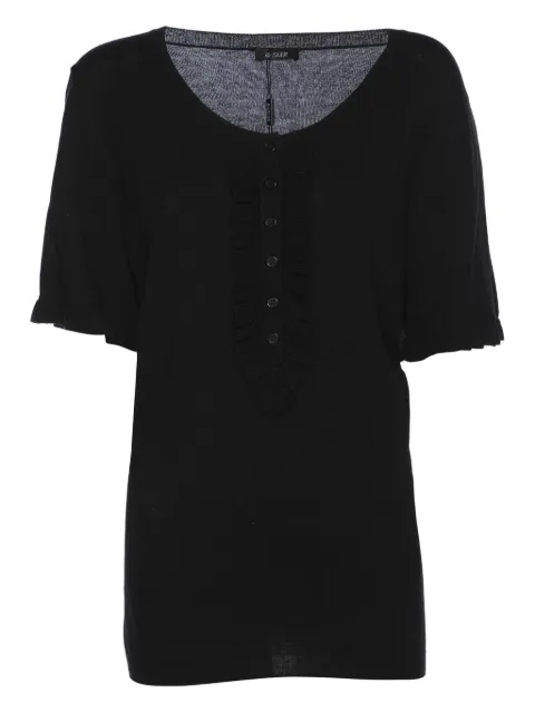 BASLER ruffle-detail button blouse