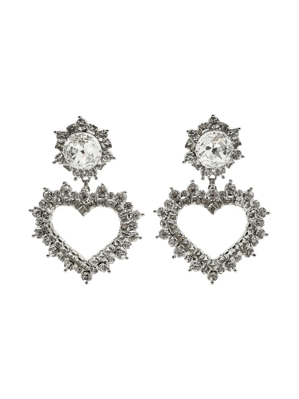 Alessandra Rich heart-shape earrings - Argento