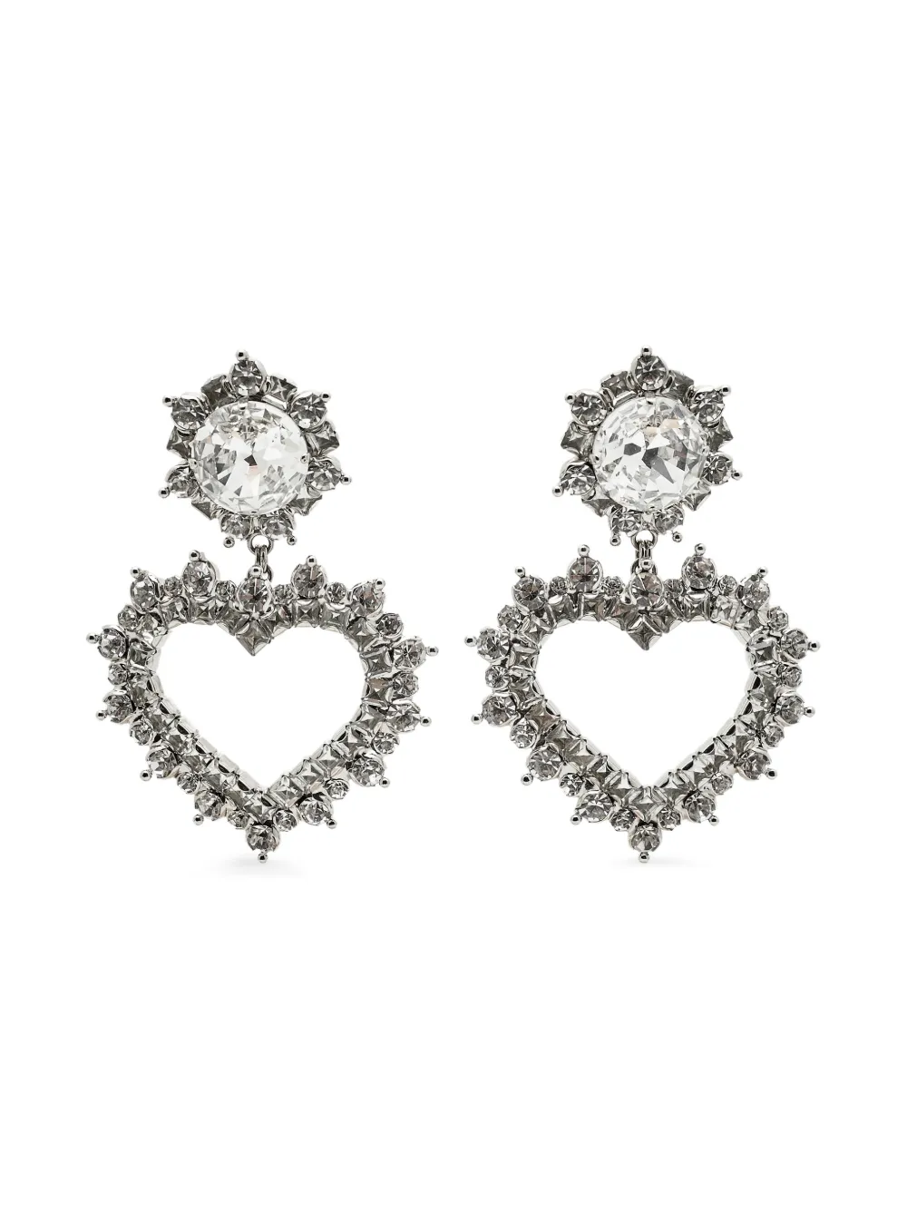 Alessandra Rich aretes con forma de corazón | plateado | Image 1