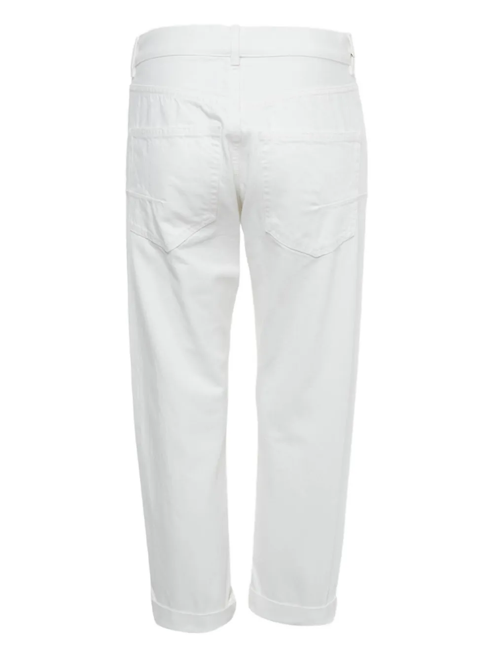 Christian Dior Pre-Owned folded-hem mid-rise trousers - Wit