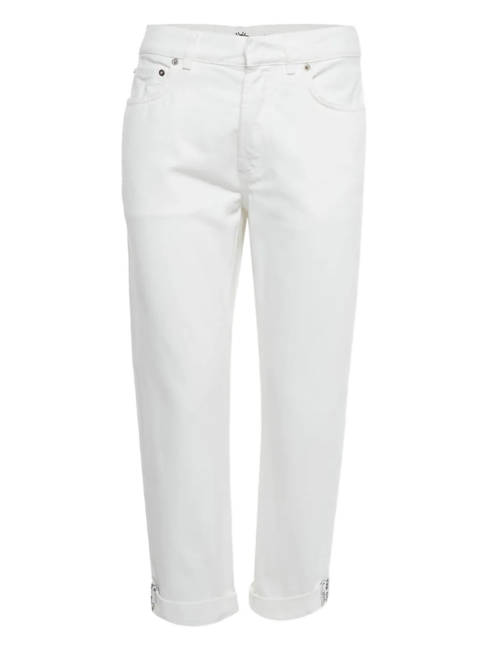 Christian Dior Pre-Owned folded-hem mid-rise trousers - Bianco