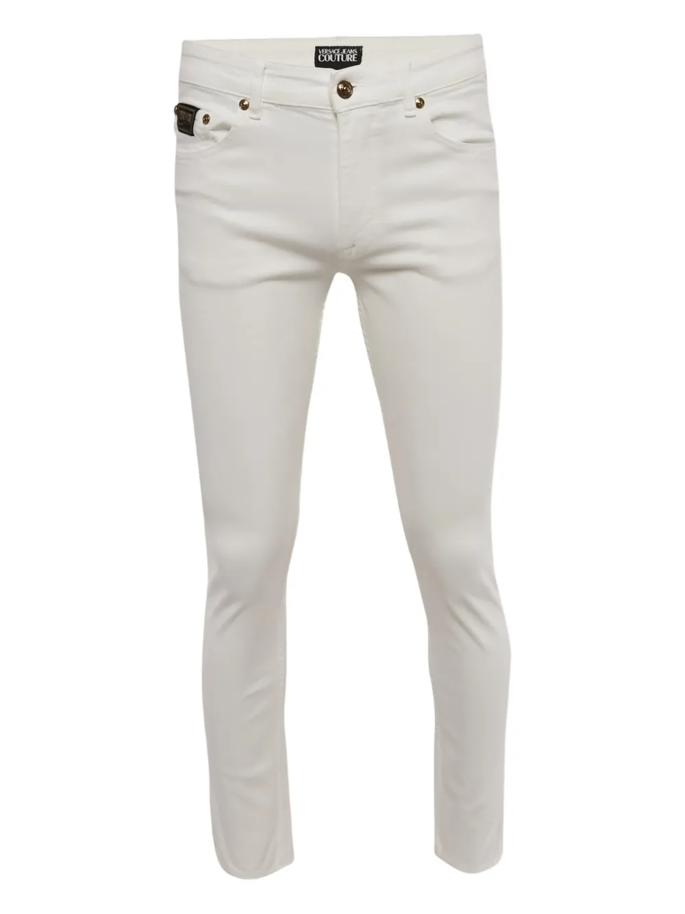 Versace Jeans Couture logo-embroidered jeans - Bianco